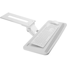VIVO Adjustable Computer Keyboard and Mouse Platform Tray Ergonomic Under Table Desk Mount Drawer Underdesk Shelf, White, MOUNT-KB03Wâ