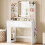 IRONCK Dressing table with LED Lights, Vanity desk with Mirror 40x90x145 cm 1
