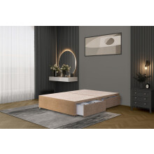 Bed Centre Flexby Divan Bed Base Only with 2 Drawers (Same Side), No Headboard - Available in 3FT, 4FT, 5FT & 6FT