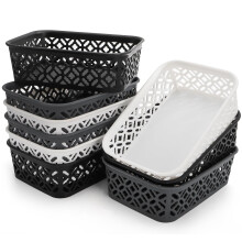 ZEAYEA 9 Pack Small Plastic Storage Basket, Classroom Organizer Baskets for Shelves Desk Drawer