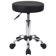 FURWOO Multi-Purpose Rolling Stool with Wheels for Spa - Adjustable Drafting Stool (Black)