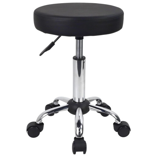 FURWOO Multi-Purpose Rolling Stool with Wheels for Spa - Adjustable Drafting Stool (Black)