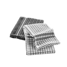 Douceur d'IntÃrieur, 2 Tea Towels (50 x 70 cm) Classico Anthracite Terry Cloth, Small
