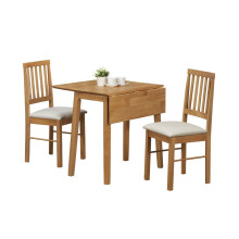 DROP LEAF DINING SET OAK COLOUR FINISH