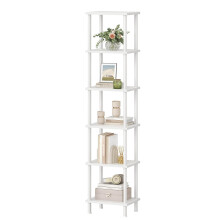 HOOBRO 6-Tier Bookshelf, Tall Bookcase, Shelving Unit, Twist-Lock Assembly, Large Capacity, Wooden Storage Display Shelf for Living Room, Home Office