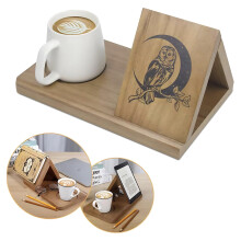 Premium Wooden Book Stand Holder Organiser - Space Saving Triangular Design Bookshelf Any Room - Hold Books, Tablets, Glasses, Drinks
