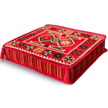 Spirit Home Interiors 50 x 50 x 10 cm Handmade Kilim Cushion Cover - Moroccan Bohemian Square Pillow Cover for Meditation, Yoga, Floor Seating