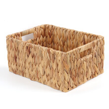 FEIALNDUO Wicker Shelf Baskets, Woven Storage Bins for Shelves Pantry Organizers and Storage with Handles Home Decor (Natural, 38 x 28 x 18cm)