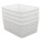Lesbin Set of 4 Plastic Storage Basket, Weave Basket Small, White 1