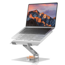 TECKNET Laptop Stand for Desk, 360 Swivel Adjustable Height Laptop Riser