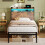 ODK 3ft Single Bed Frame with Storage Wooden Headboard, 90x190cm 1