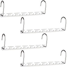 Magic Hangers Stainless Steel 6 Hole Non-Slip Bracket Multifunctional Folding Drying Rack Space Saving Hangers for Heavy Coats, Suits, Shirts, Pants
