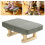 Multi-Functional Foot Stool with Solid Wood Legs, Linen Fabric (light gray) 1