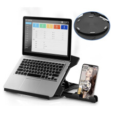 Orco Laptop Stand with Phone Holder and 360ÂAdjustable, Compatible with All Laptops/MacBook 13" 15" 17" (Black)