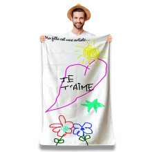 Personalised Microfibre Beach Towel with Humorous Message - Beach Towel 160 x 80 cm - Ultra Absorbent, Quick Dry
