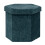 PINPLUS Chenille Ottoman Storage Box, Hexagonal Folding Stool, Blue 1
