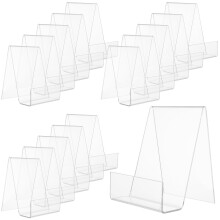 CYEER 16 PCS Book Stand 7.5 x 9 x 10.5 cm, Acrylic Display Stand Book Holder, Clear Display Stand Book Stands for display Books, Picture Albums, Menu