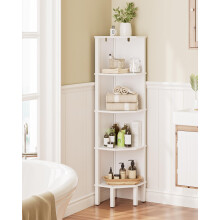 Apetaccat Corner Shelf, 4 Tier Corner Modern Corner Bookshelf, Display Corner Bookshelf,Wooden Storage Rack for Living Room,Bedroom,Office,White