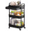 DUOJIN 3 Tier Plastic Rolling Utility Cart with Handle, Multi-Functional Storage Trolley with Mesh Baskets and Lockable Wheels for Bathroom Kitchen 1