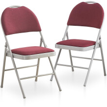 BOOSDEN Folding Chair, Foldable Chair, Set of 2, Fabric Fold Up Chairs for Home, Office, Dining, Portable and Compact Metal Frame Folding Seat