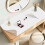 Dressing Table Mat Protector for Makeup Vanity, 60x30cm, White and Khaki 1