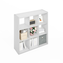 Furinno SIMPLE Cube Storage Organizer, 9-Cube Display Shelf, Open Back Shelving Unit, Storage Shelves, Extra Thick Frame