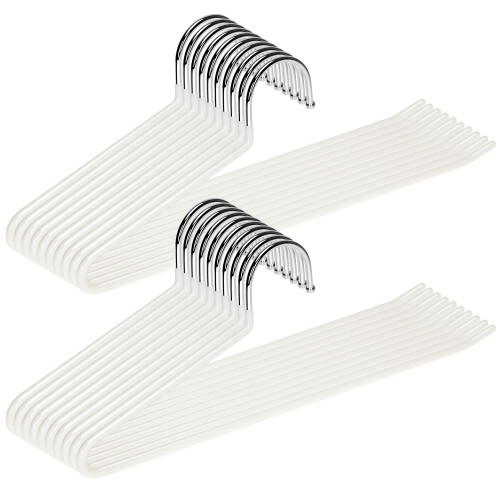 EssenFlolis 20 Pack Non-Slip Open Ended Metal Trouser Hangers Space Saving