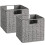 Vagusicc 2-Pack Wicker Storage Basket with Handles, Foldable Storage Organizer Bins for Shelves 1