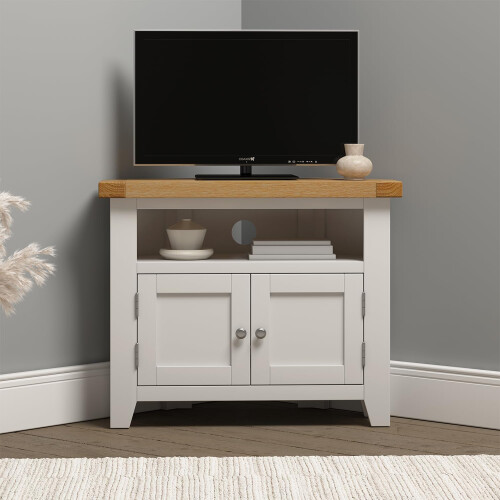 Seconique Seconique Windsor Corner Tv Unit in Ivory/Oak
