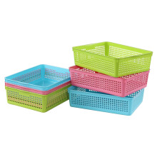 Dynko 6-Pack A4 Storage Colorized Baskets, Plastic Office Basket