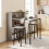 Homcom HOMCOM Folding Dining Table, Kitchen Table with Shelves Grey Wood Effect 1