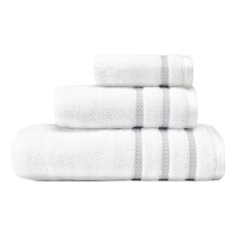 Vera Wang | 100% Cotton Soft and Plush Modern Dobby Design, Absorbent Fade Resistant and Low Lint Bath Towel Set, Textured Trellis Grey, 3-Piece
