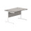 Office Hippo Essentials Rectangular Writing Computer Work Place, Home Office Desk with Cable Port Management, MFC, Alaskan Grey Oak, 120x80cm 1