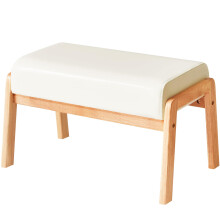 IBUYKE 14.2â H Large Foot Stool Ottoman, Rectangle PU Faux Leather Foot Rest with Padded Seat and Wood Legs