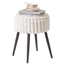 Aibiju Velvet Dressing Table Stool, Round Vanity Stool with Storange, Bedroom Chair with Metal Legs for Home Living Room Fitting Room Bedroom