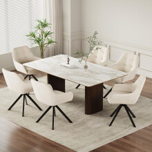 COLAMY 360Â Swivel Dining Chairs Set of 6 with Sturdy Metal Base â“ Luxury Velvet Upholstered Kitchen Chairs with Thick Padded Seat