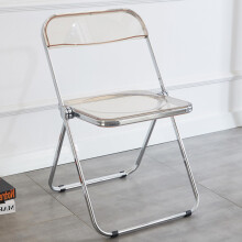 KAIHAOWIN Luxury Modern Acrylic Folding Chair Transparent Chairs-Ghost Stackable Crystal Folding Chair-PC Plastic Living Room Seat-Chrome Frame and