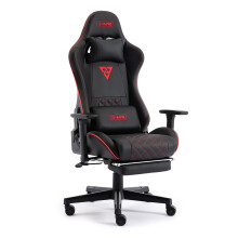 S*MAX Gaming Chair with Footrest Thicken Seat Gamer Chairs with 3D Adjustanle Armrest PU Leather Headrest and Lumbar Support High Back Gaming Chair