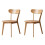 FAS Solid Oak Dining Chairs Set of 2 Curved Backrest Wooden Side Chairs 1
