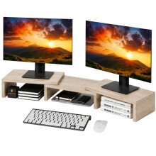 ComfortCove Dual Monitor Stand Riser, Monitor Stand, Sonoma