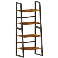 OYE 2 in 1 Bookcase with 4 Tiers, Ladder Shelf with 4 Shelves, Freestanding Plant Flower Stand, Standing Shelf for Living Room, Bedroom, Kitchen