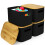 RWFMO 4 Pcs Plastic Black Storage Baskets with Bamboo Lid for Bathroom 1
