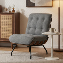 HOMCOM Accent Chair, Reading Chair with Spring Cushion, Dark Grey