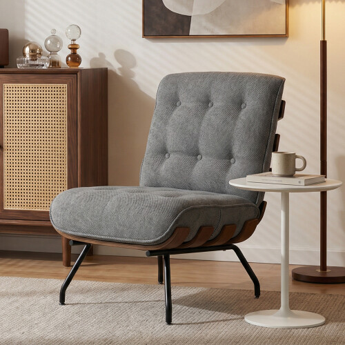 Homcom HOMCOM Accent Chair, Reading Chair with Spring Cushion, Dark Grey