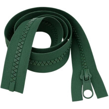 22" (56cm) Bottle Green Chunky Zip - Heavy-Duty Open-Ended Separating