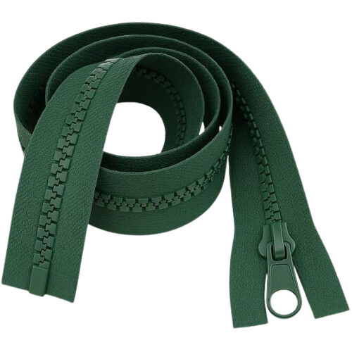 22" (56cm) Bottle Green Chunky Zip - Heavy-Duty Open-Ended Separating