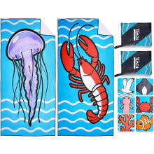 Violetpos 2 Pack Extra Large 180x90 cm Beach Towels, 250GSM Premium Microfibre, Sand Free Quick Dry Lightweight