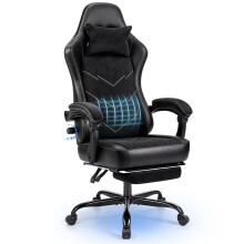JUMMICO Ergonomic Office Chair with Dynamic Lumbar Support and Footrest, Gaming Chair for Long-Term Comfort, Breathable Fabric for Home Office, Black