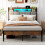 ODK 4ft6 Double Bed Frame with Storage Upholstered Headboard 1