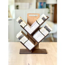 vigowood Tree Bookshelf with 3 Shelves, Geometric Design, Small Size, Wood Construction